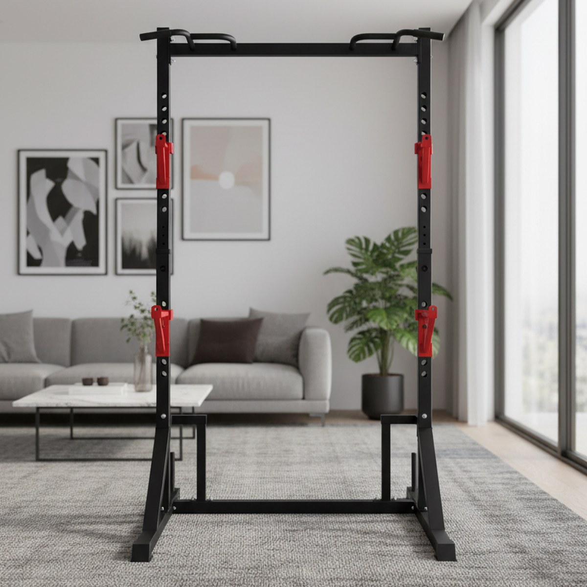 Home Gym Rack - Rack de Força Ajustável com Barra