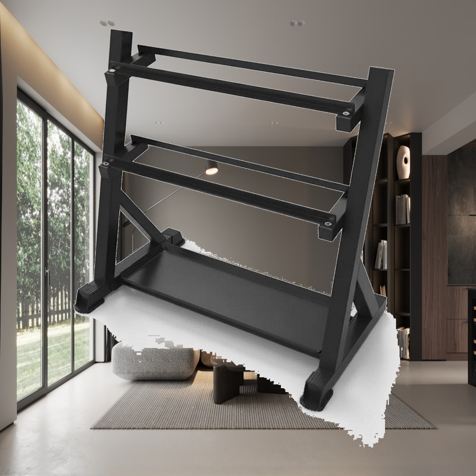 Home Gym Rack - Suporte para Halteres de 3 Níveis,