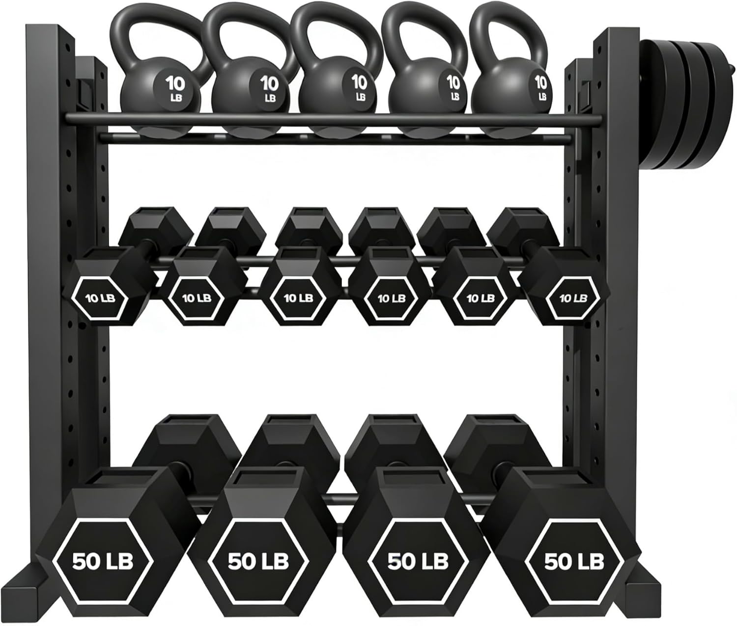 Home Gym Rack - Suporte para Halteres de 3 Níveis,