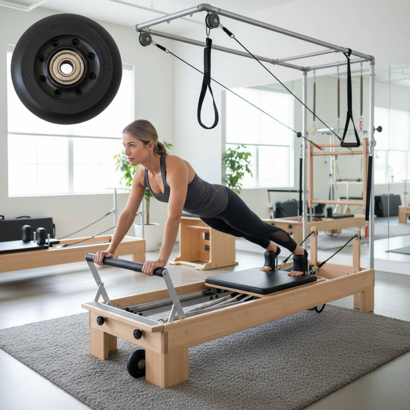 Home Gym Installation - Roda de Pilates Reformer Preta para