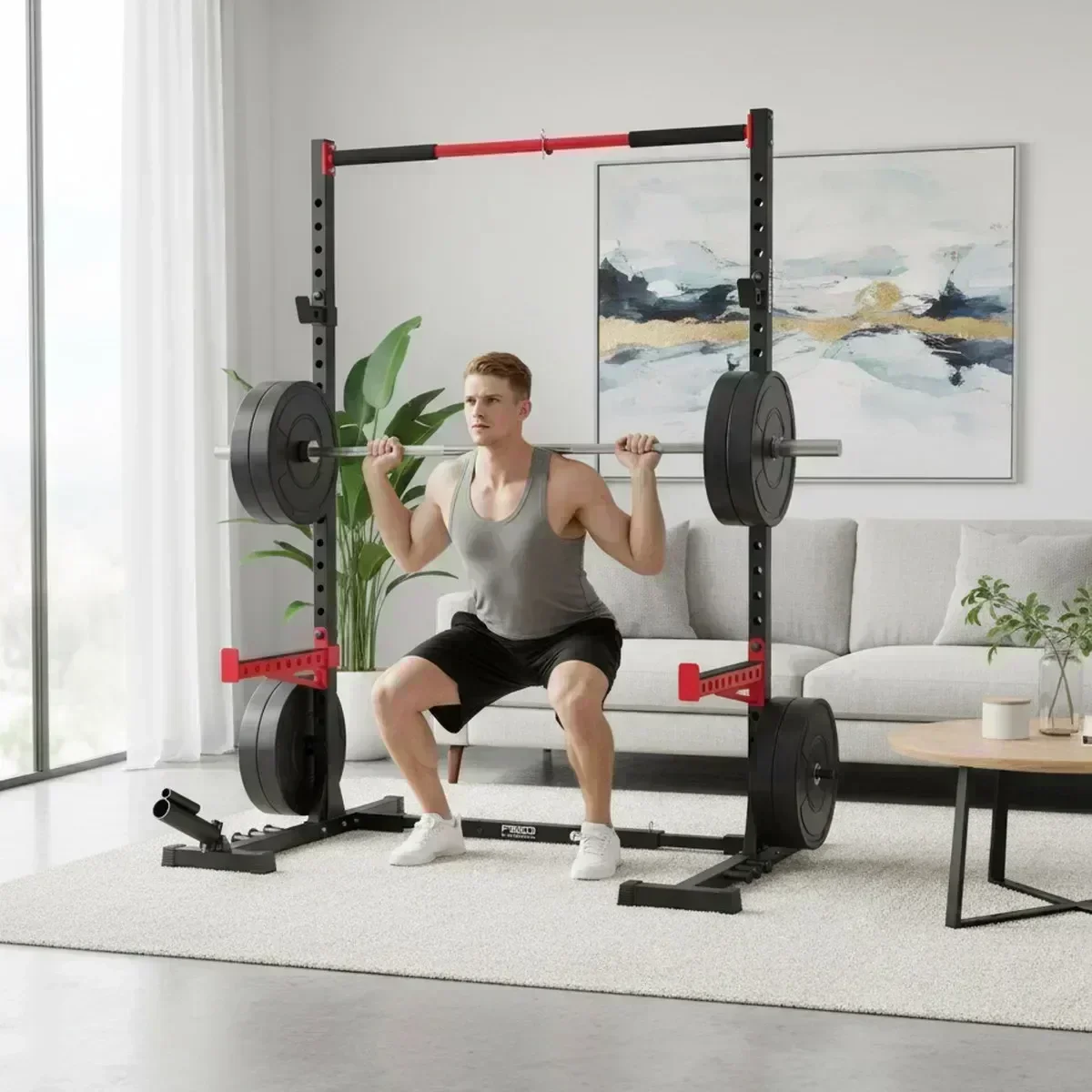 Home Gym Rack - Suporte Ajustável para Agachamento em Casa