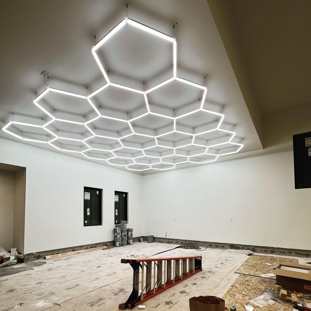 Venda quente hexagonal led luz - Home Gym Installation avaliação e preço
